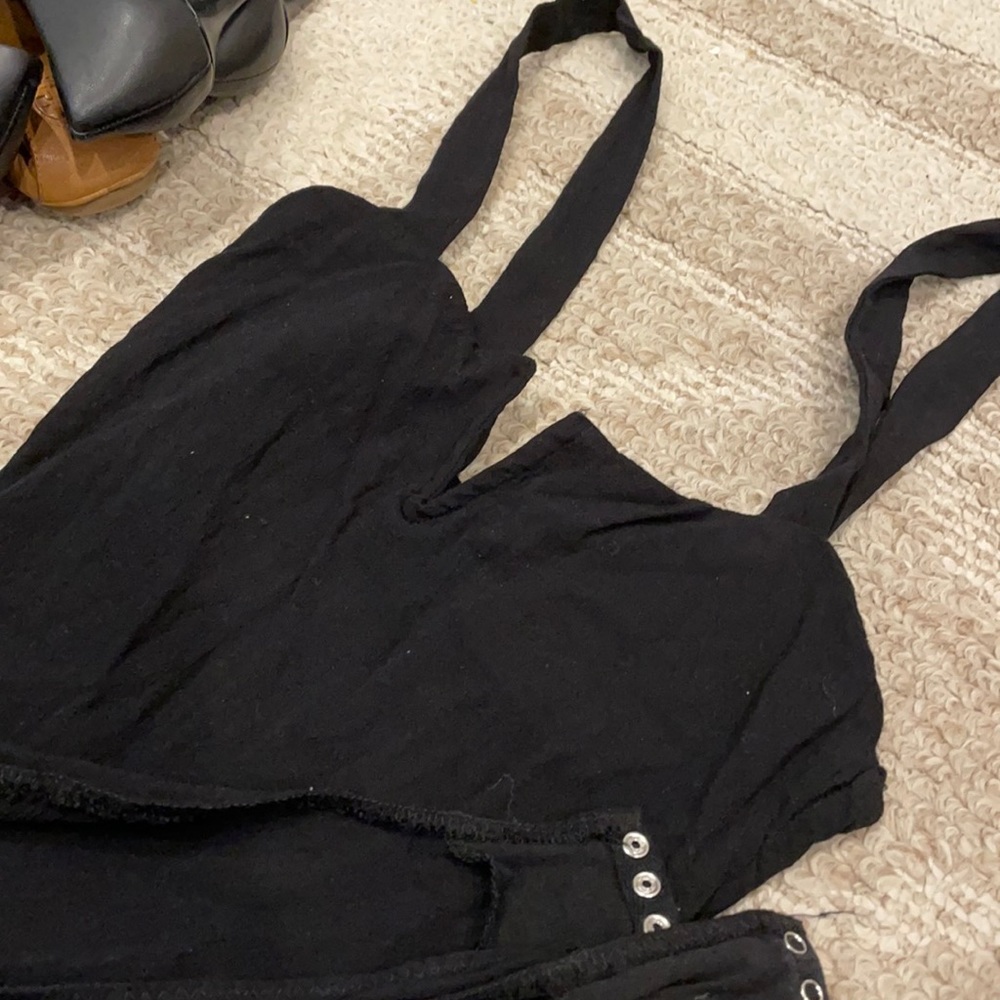 Free People Black Bodysuit